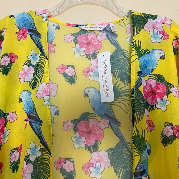 Soft Surroundings Tropical Open Front Topper Swim Cover-up NWT Beach Vacation - Picture 4 of 8